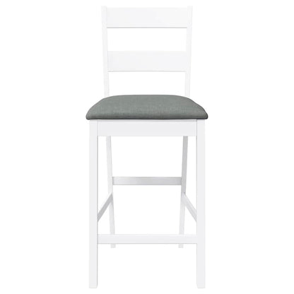 Taburetes De Bar Con Cojines 2 Uds Madera Maciza Blanca Caucho_3