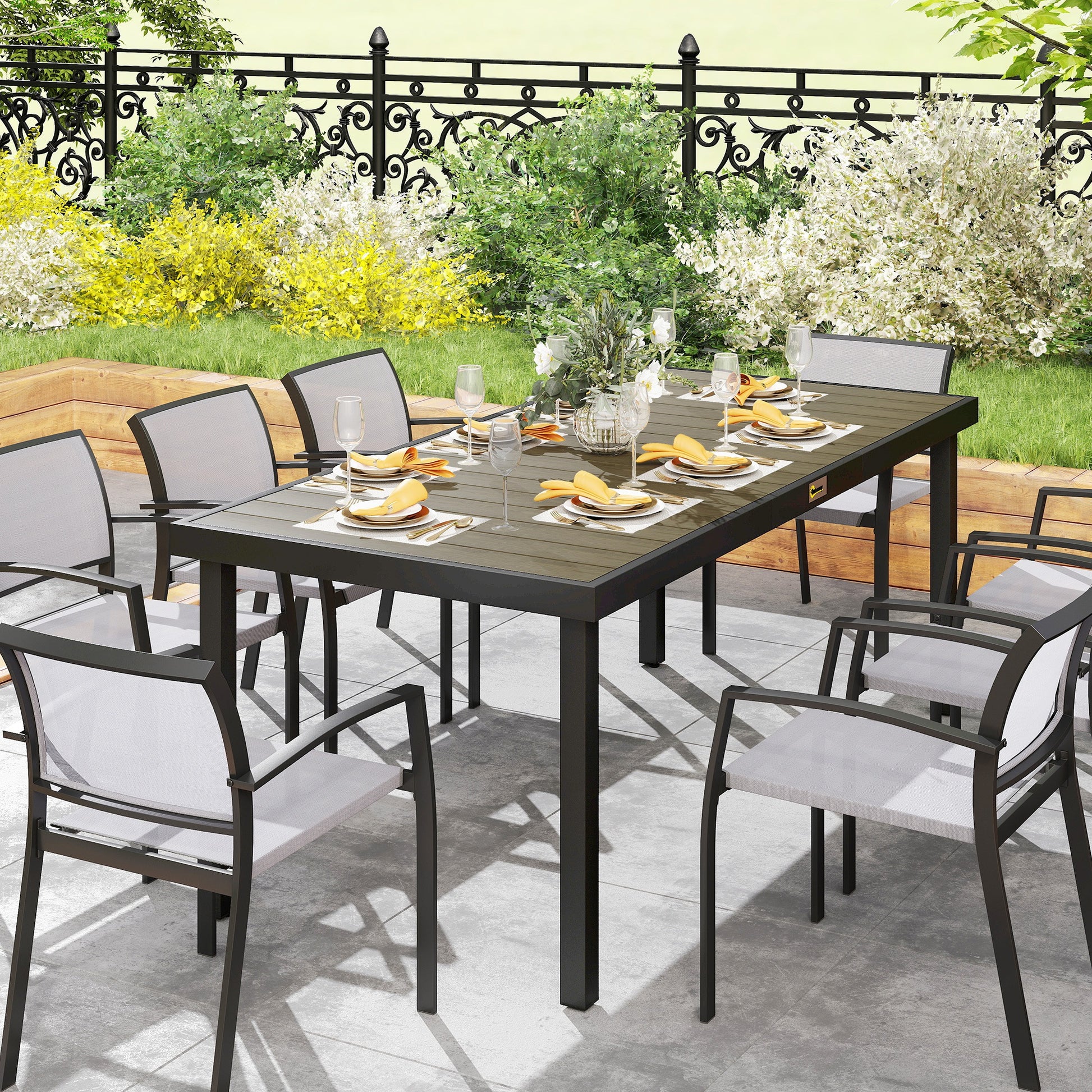 Outsunny Mesa De Comedor Exterior De Aluminio_4