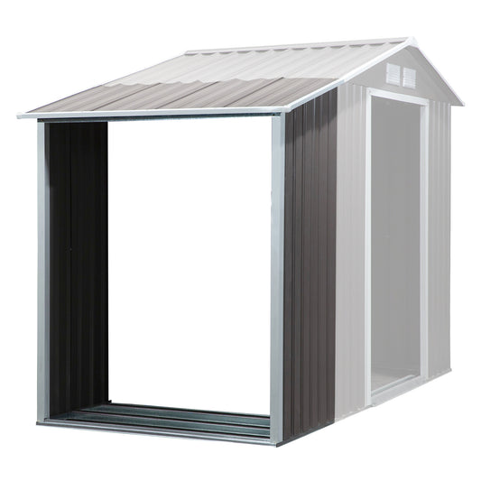 Outsunny Casetilla Para Leña Acero Galvanizado Jardín Techo Inclinado_0