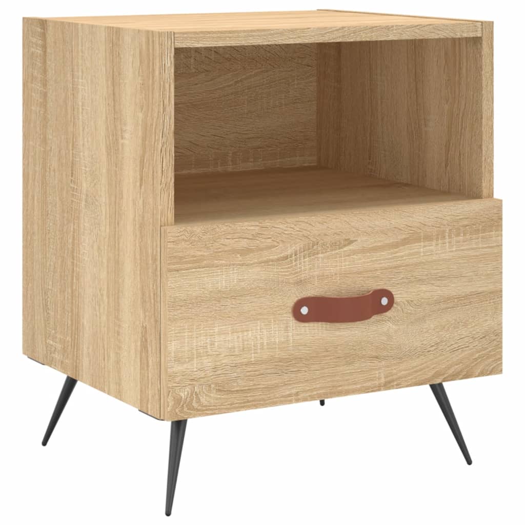 Mesita Noche 2 Uds Madera Ingeniería Roble Sonoma 40x35x47,5 Cm_3