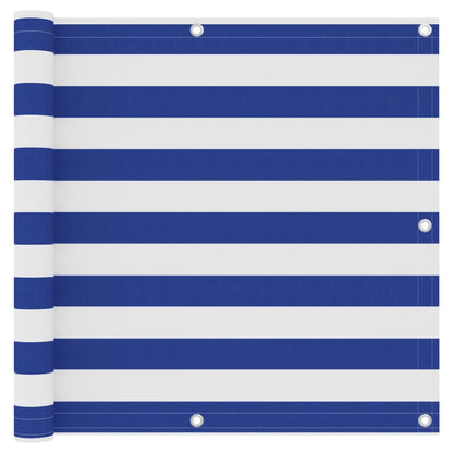 Vidaxl Toldo Para Balcón Tela Oxford Blanco Y Azul 90x400 Cm_0