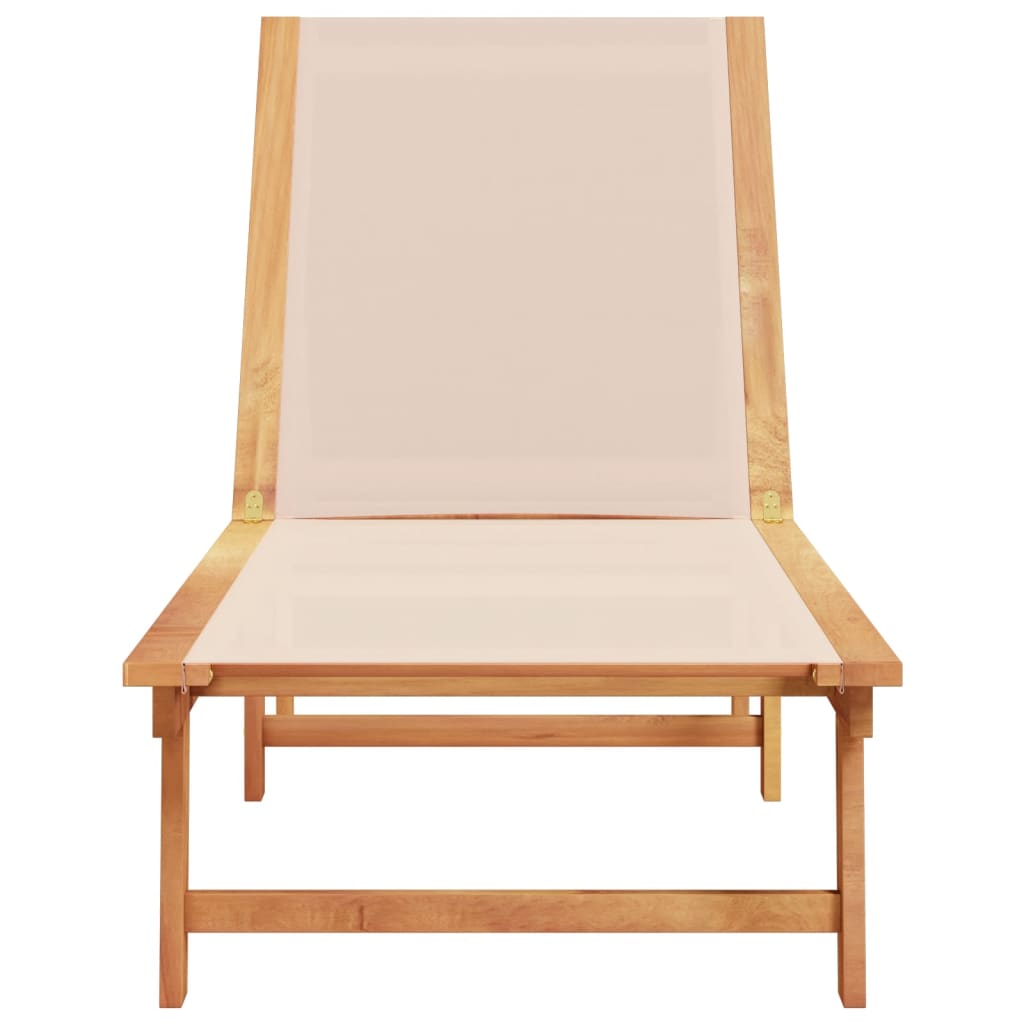 Tumbona De Madera Maciza De Acacia Y Textileno Crema / Vetonek_5