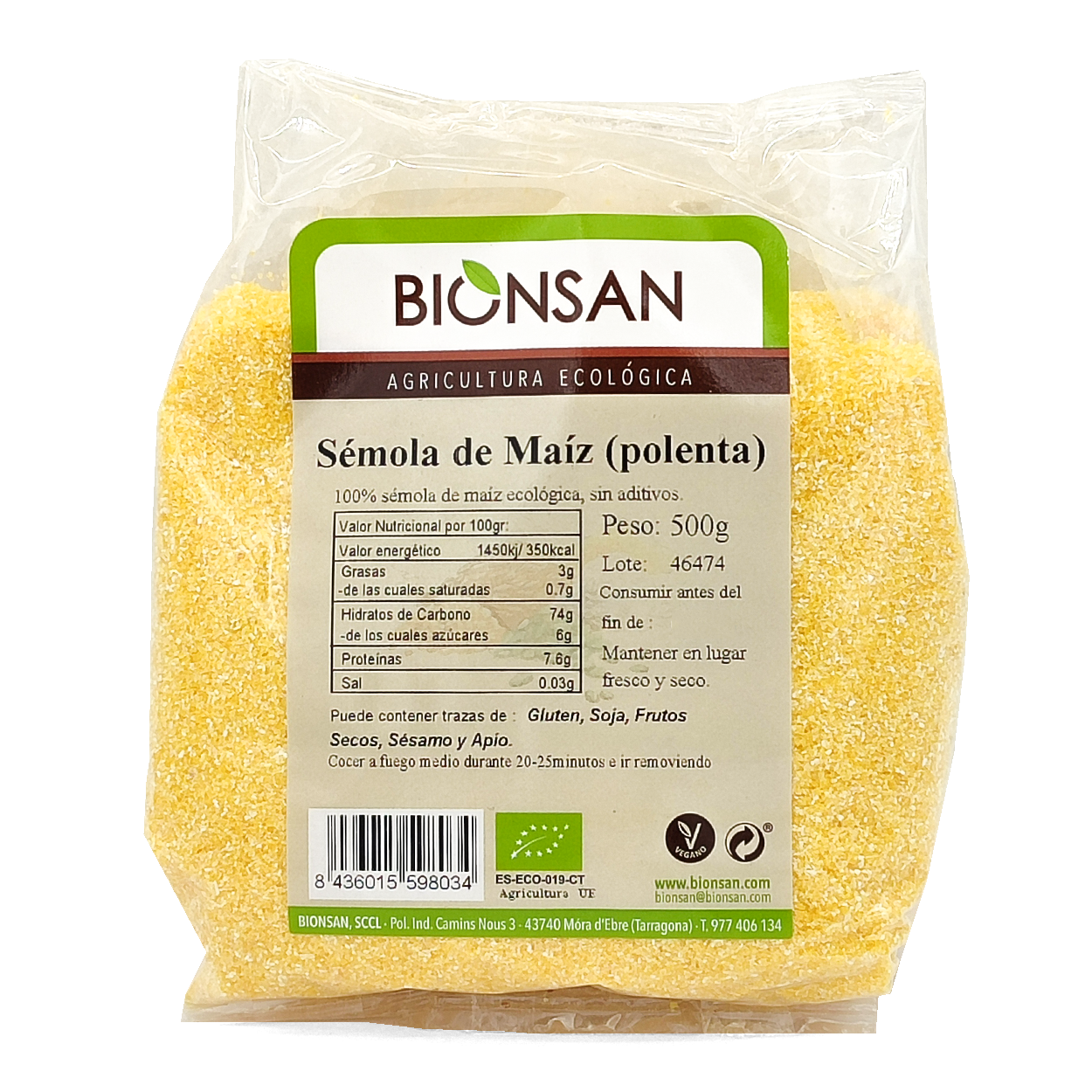 Polenta Sémola De Maíz Eco Bionsan 500g_0