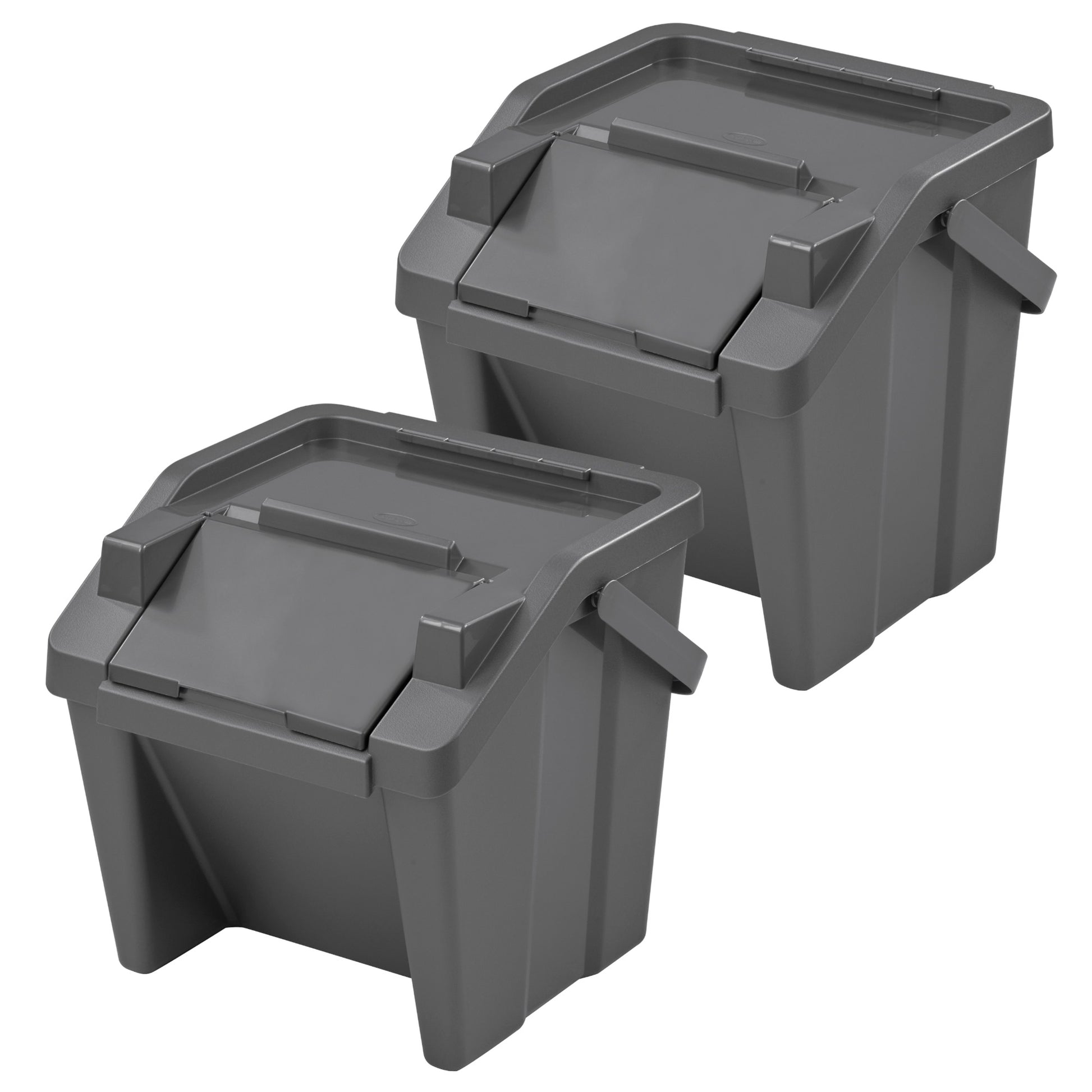 Set De 2 Papeleras Apilables moda 30l Grafito_0