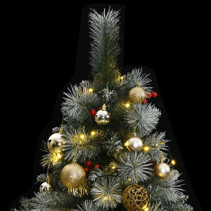 Vidaxl Árbol De Navidad Artificial Con Bisagras 300 Led Y Bolas 210 Cm_1