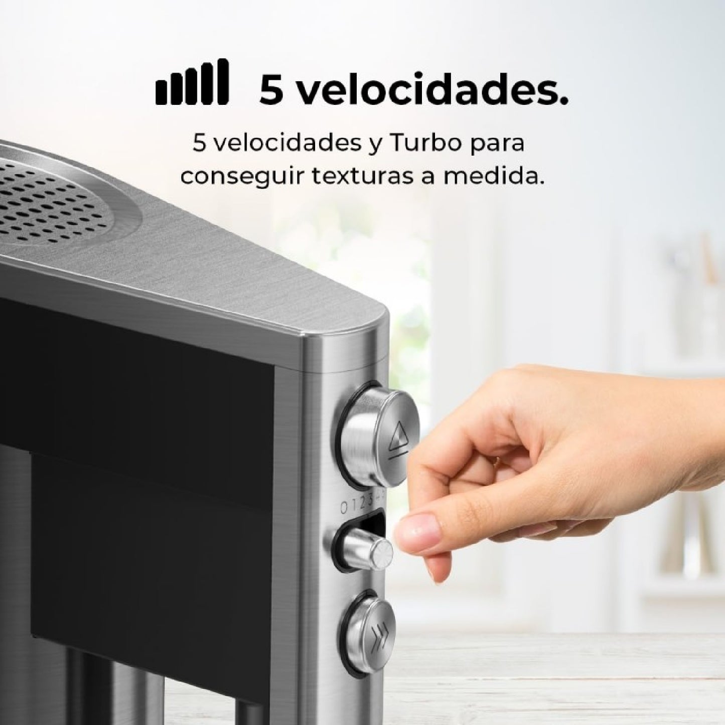 Cecotec Batidora De Varillas Powertwist 500 Full Steel. 500 W 5 Velocidades Más Función Turbo 3 Accesorios: Varilla De G_1
