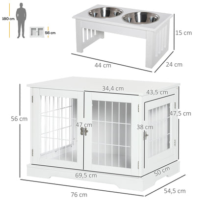 Pawhut Conjunto Para Mascotas 2 Piezas 76x54,5x56 Cm 44x24x15 Cm Blanco_2