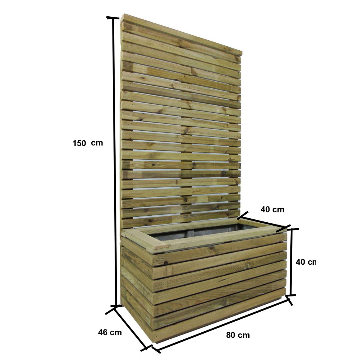Jardinera Con Panel 150 Cm Mavira Vidahuerto 80x40x40 Cm_1