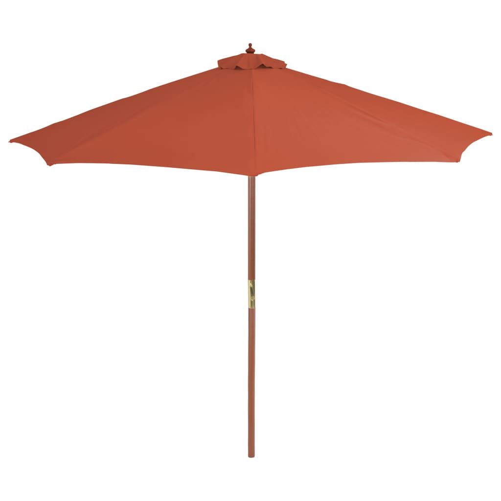 Vidaxl Sombrilla De Jardín Con Palo De Madera Terracota 300 Cm_1