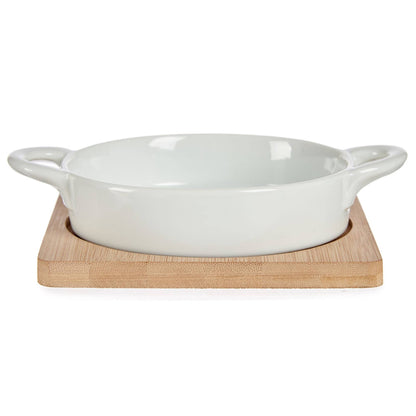 Bandeja Redonda Con Base Bambu 12,5cm Colección Vessia_0