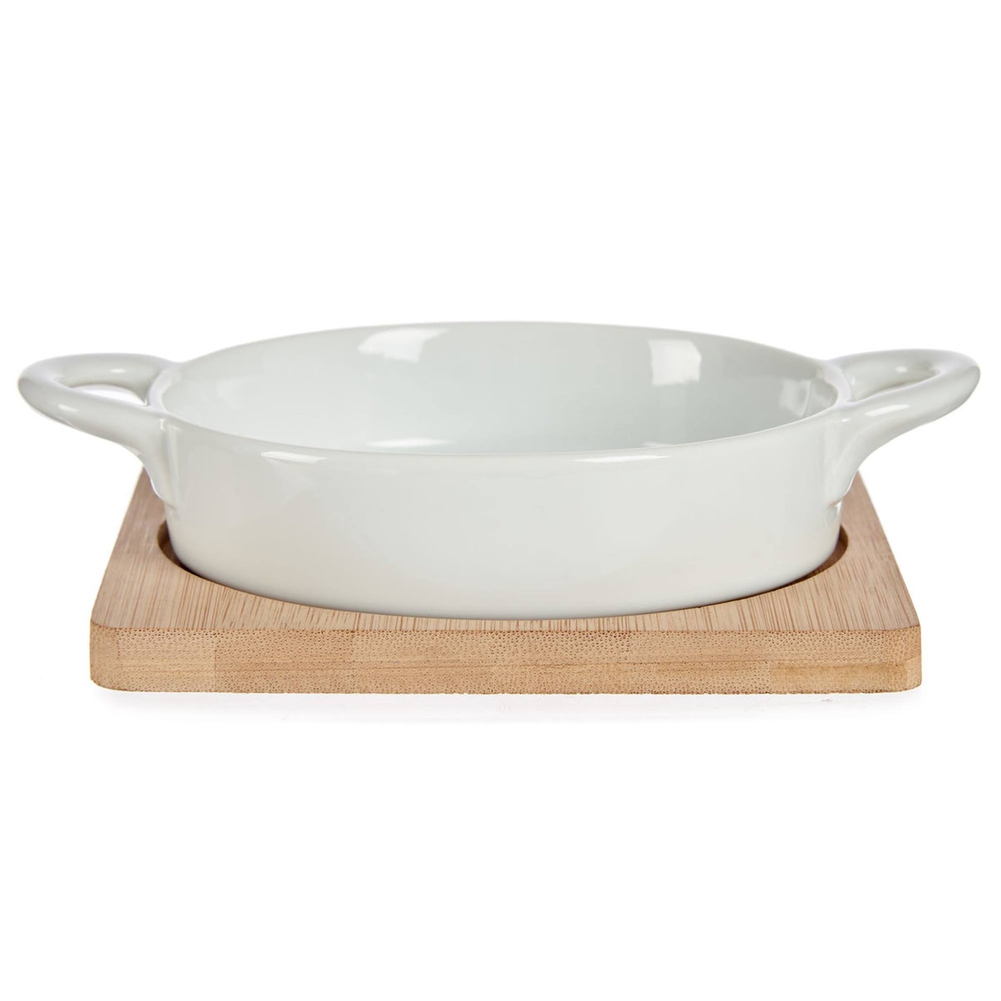 Bandeja Redonda Con Base Bambu 12,5cm Colección Vessia