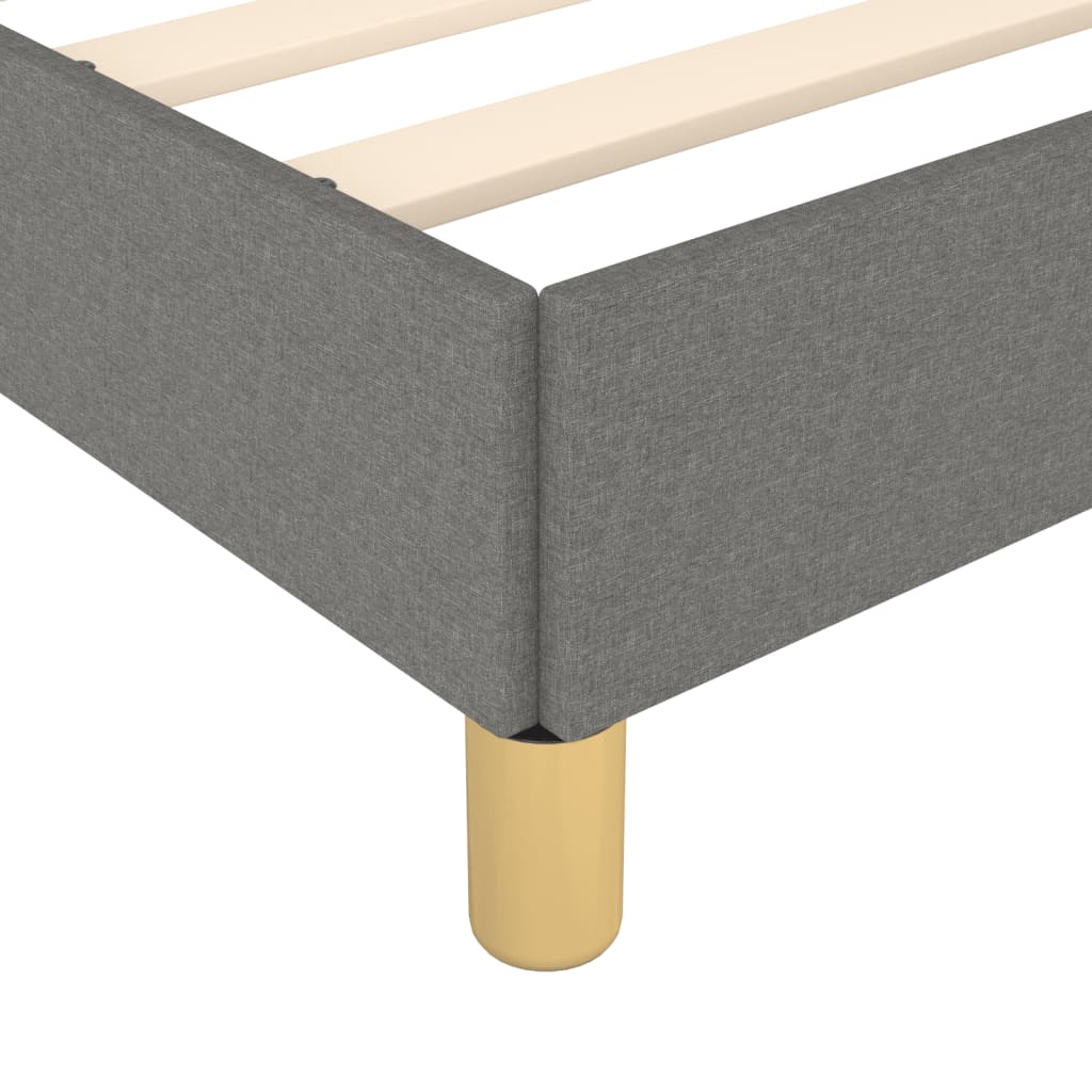Estructura De Cama Con Cabecero De Tela Gris Oscuro 90x190 Cm / Vetonek_4
