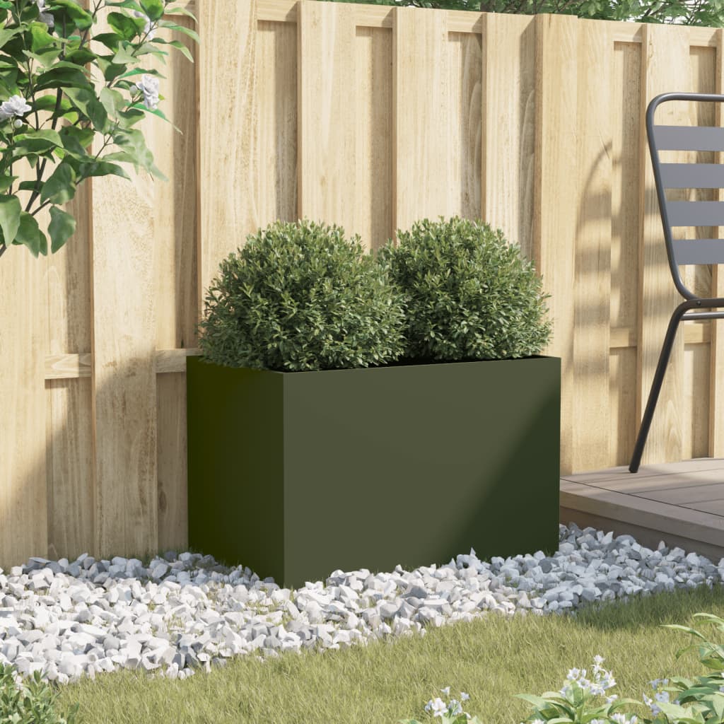 Jardinera Acero Verde Oliva 62x40x39 Cm_2