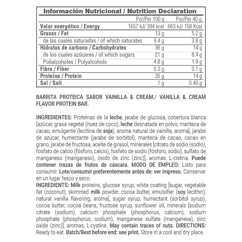 Protein Bar (barrita De Proteína) - 40g - Vainilla - Snack Proteíco - Masmusculo_4