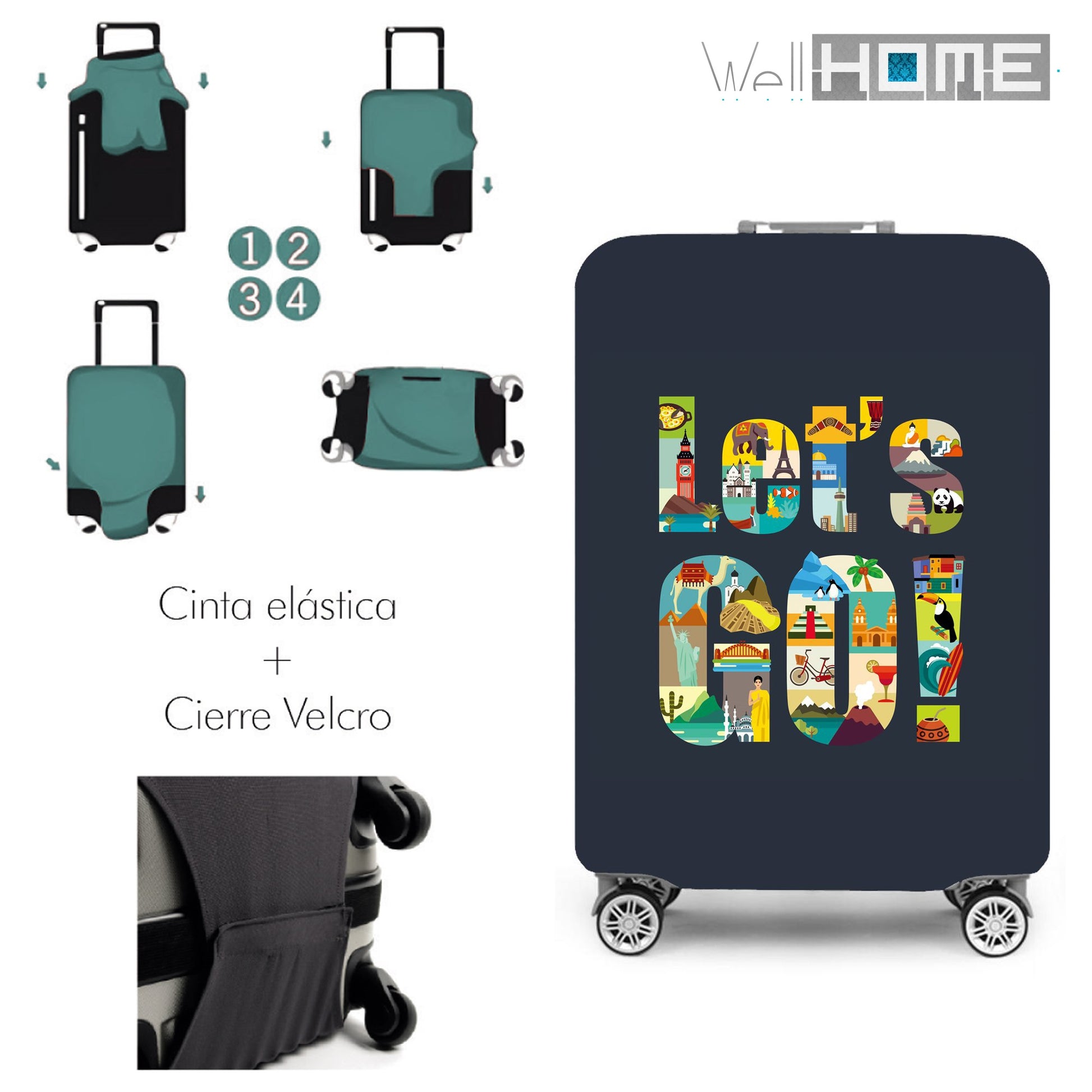 Set De 2 Maletas Trolleys Con Funda Protectora'let's Go'_2