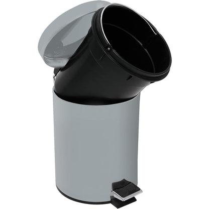 Msv Cubo De Basura Con Pedal (3 L), Color Gris Claro_2
