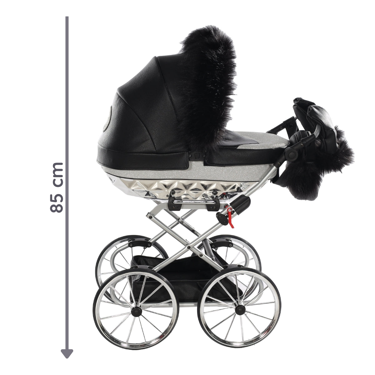 Carro De Muñecas Hand Craft Glitter Satin Classic Black / Silver_3