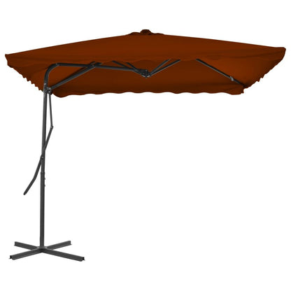 Vidaxl Sombrilla De Jardín Con Palo De Acero Terracota 250x250x230 Cm_1