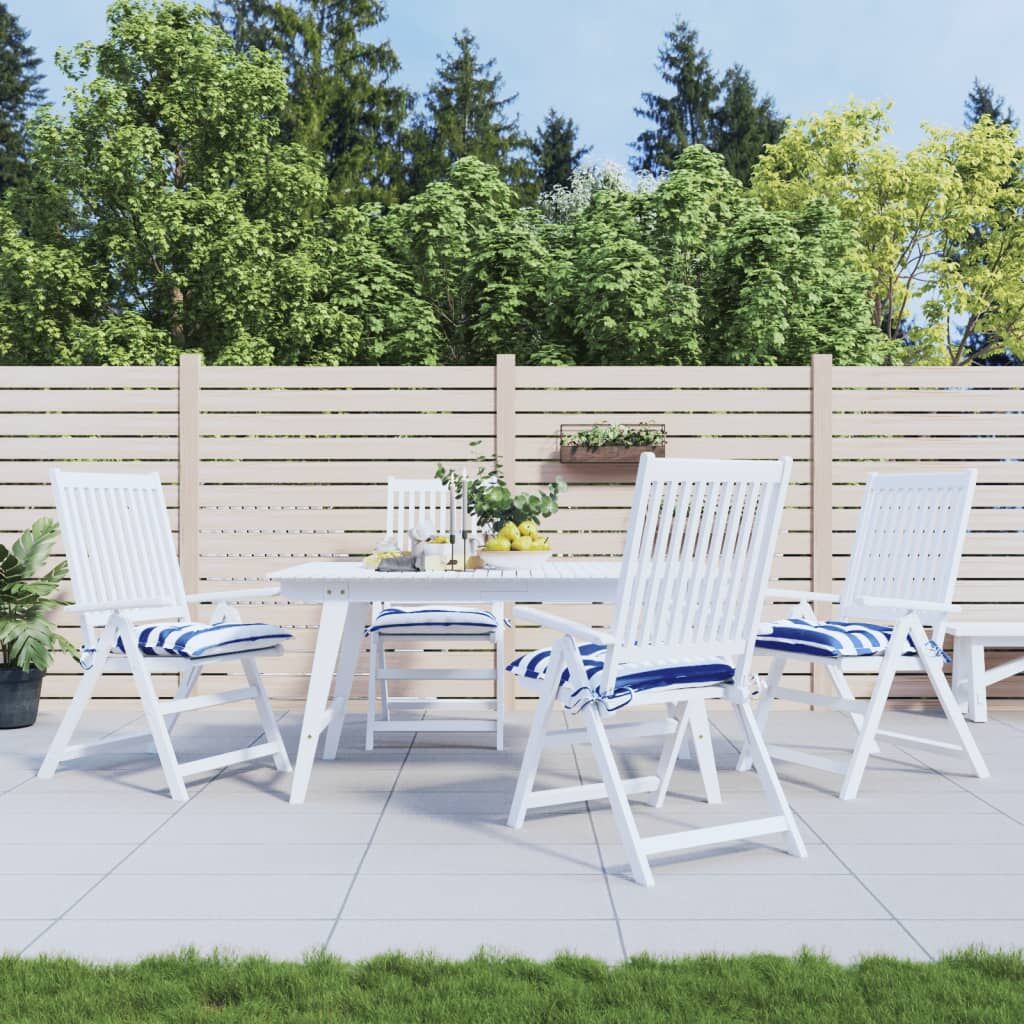Vidaxl Cojines De Silla 4 Uds Tela A Rayas Azul Y Blanco 40x40x7 Cm_1