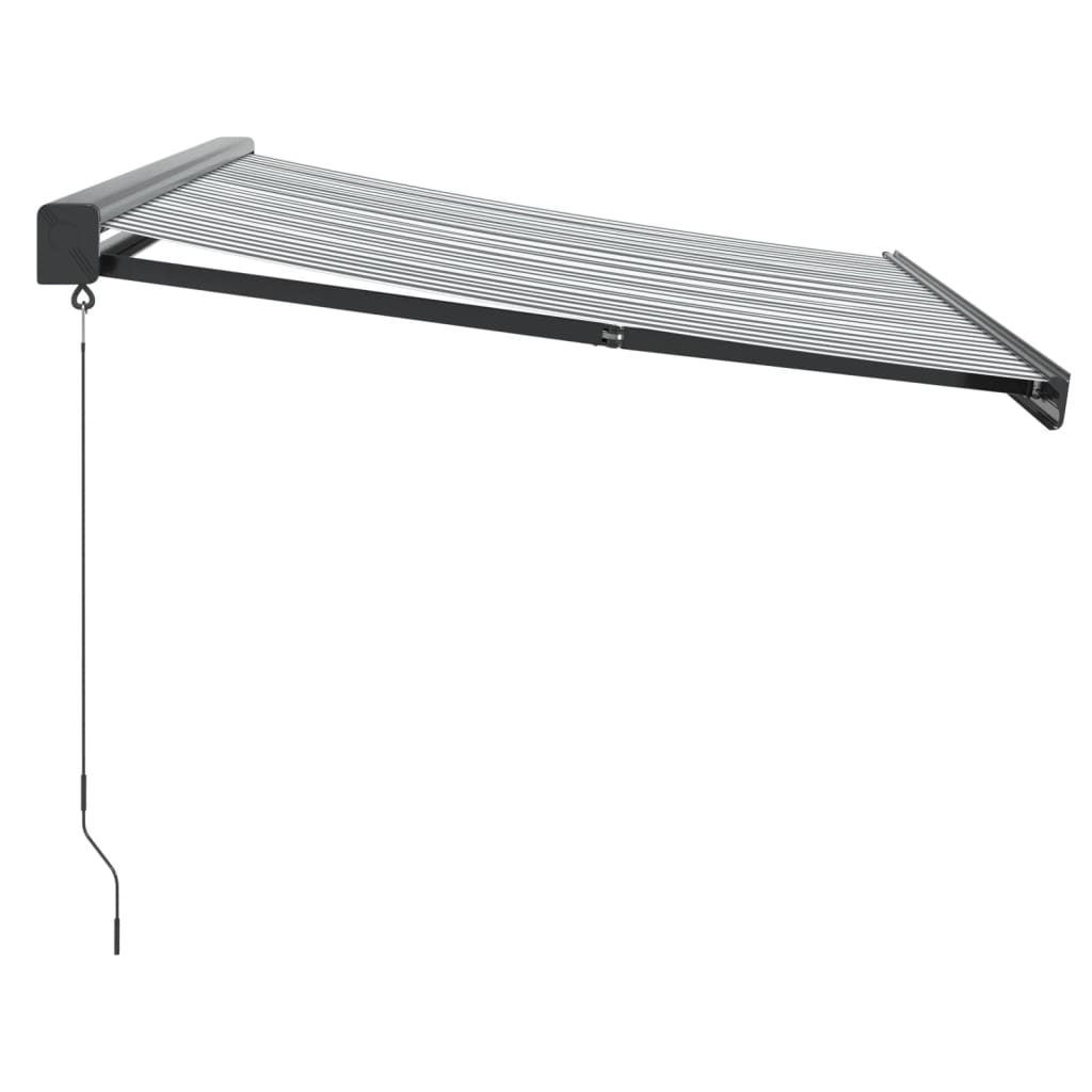 Toldo Retráctil Aluminio Y Tela Antracita Y Blanco 3,5x2,5 M_3