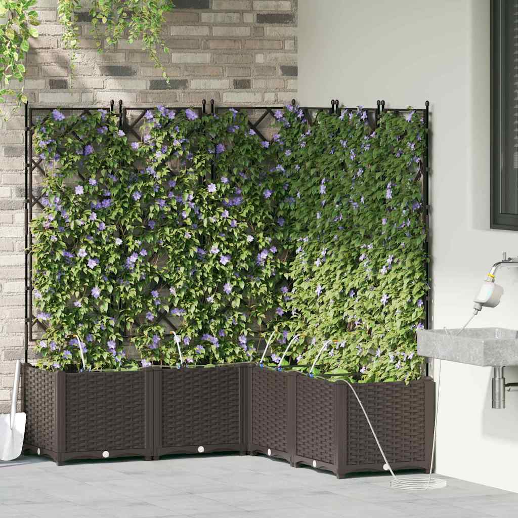 Macetero De Jardín 5 Uds. Marrón 120 X 120 X 142 Cm Pp_2
