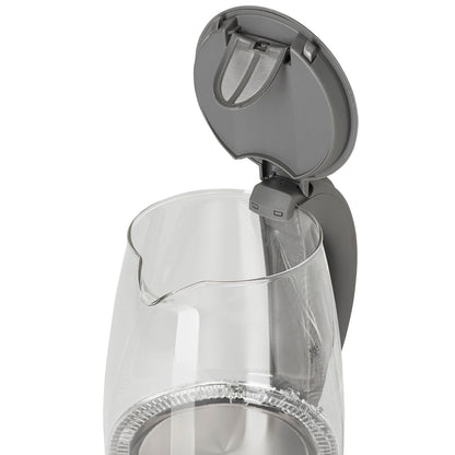 Hervidor Agua Eléctrico 2,0 Litros Jarra Cristal Inalámbrica Retroiluminada, Apagado Automático Adler Ad1286, 2200w