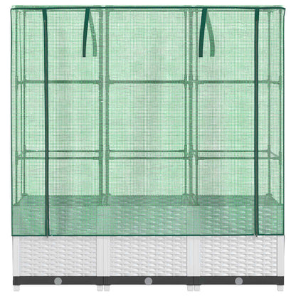 Arriate Con Cubierta Invernadero Aspecto Ratán 120x40x138 Cm_3