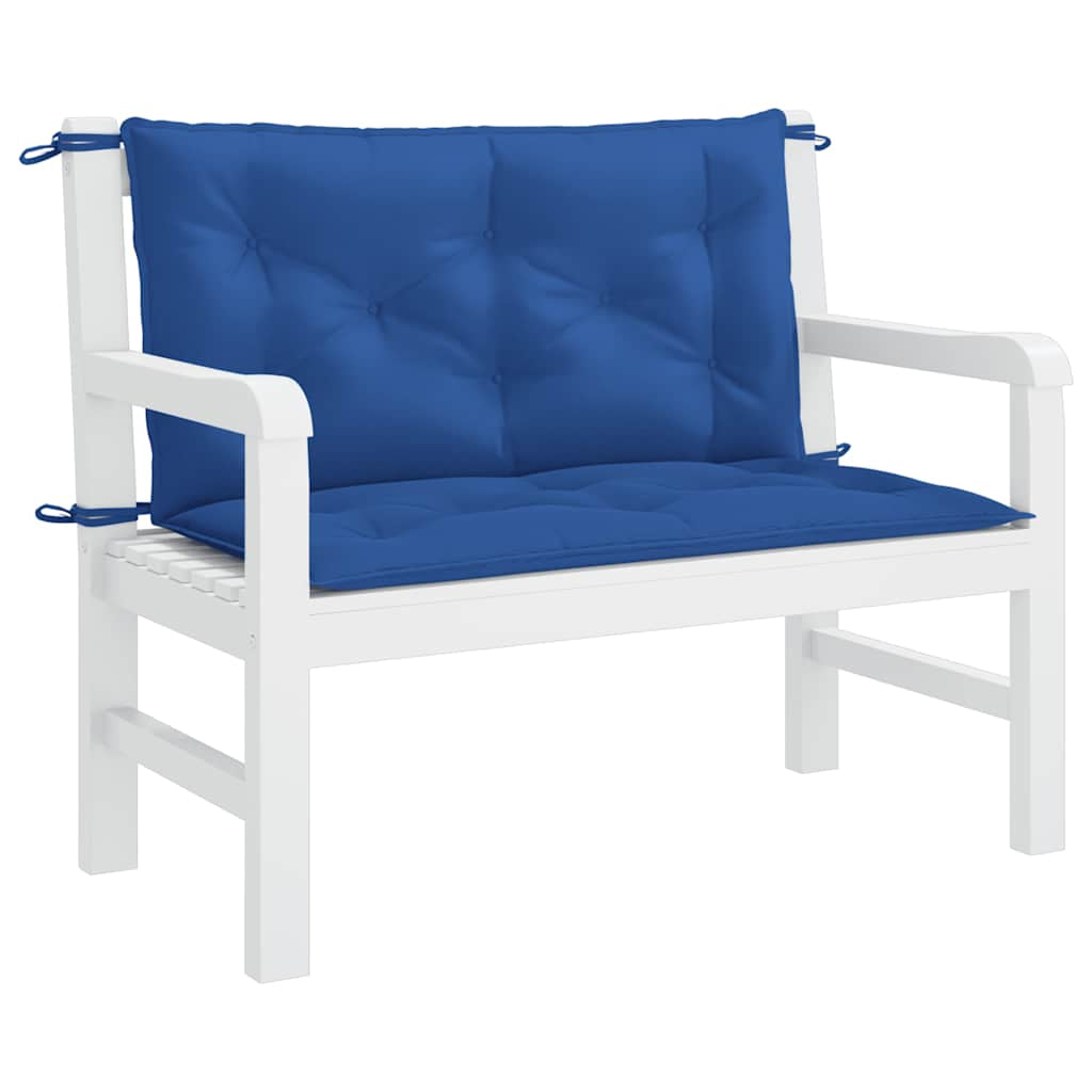 Vidaxl Cojín De Banco De Jardín Tela Oxford Azul 100x(50+50)x7 Cm_3