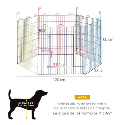 Pawhut Parque Plegable Para Mascotas De 6 Paneles De Alambre Para Jardín Ø120x60_2