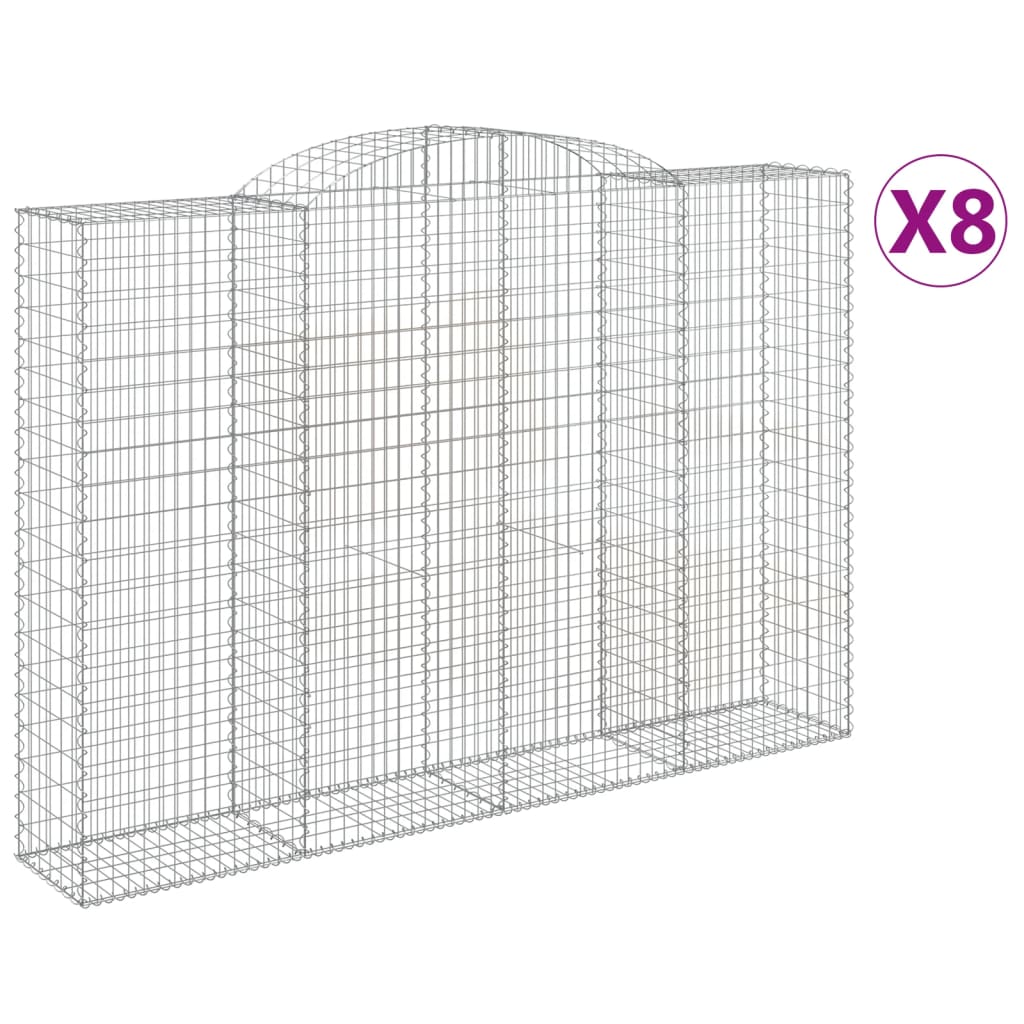 Cestas De Gaviones 8 Uds Forma De Arco Hierro 300x50x200/220 Cm_0