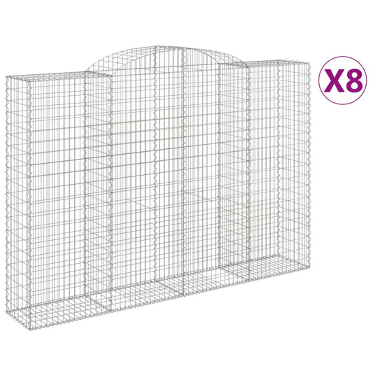 Cestas De Gaviones 8 Uds Forma De Arco Hierro 300x50x200/220 Cm_0