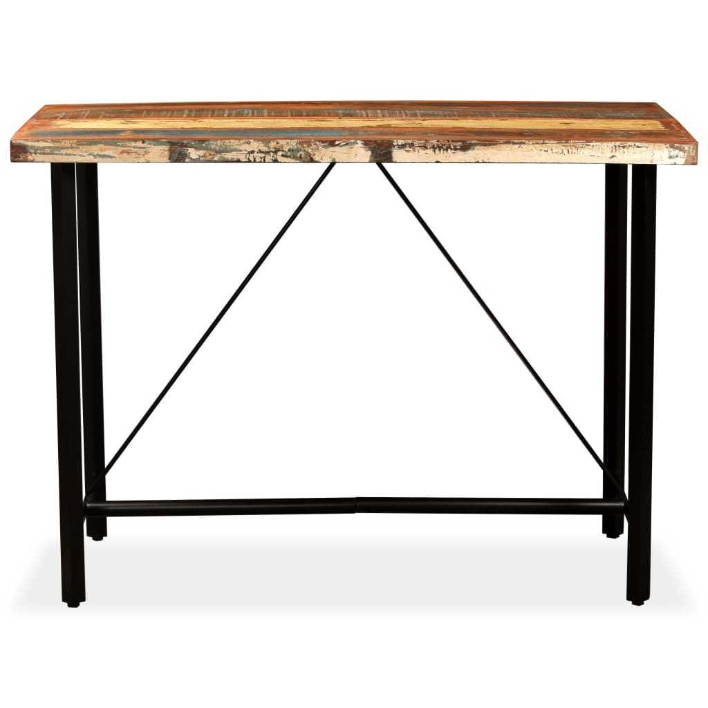 Mesa De Bar De Madera Maciza Reciclada 150x70x107 Cm_0