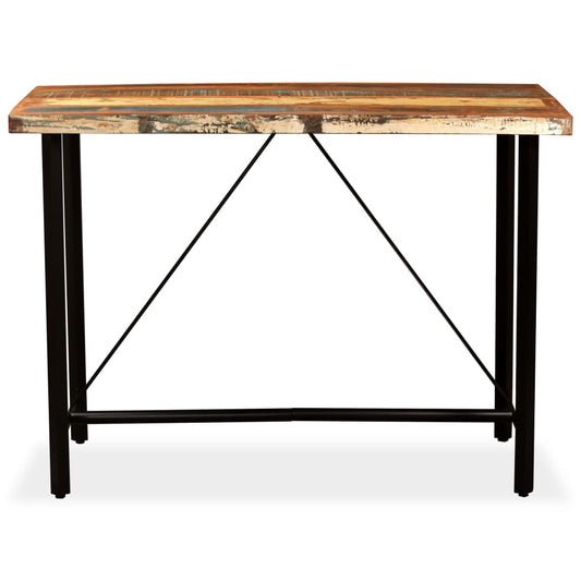 Mesa De Bar De Madera Maciza Reciclada 150x70x107 Cm_0