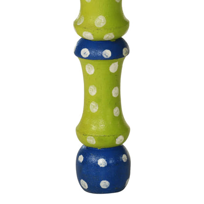 Mesa De Centro Madera Maciza De Mango Verde Pintada A Mano_4