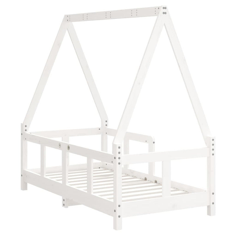 Vidaxl Estructura De Cama Para Niños Madera De Pino Blanco 70x140 Cm_5
