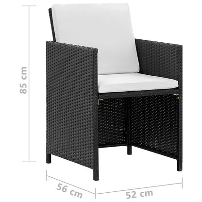 Vidaxl Set Comedor De Jardín 11 Piezas Y Cojines Ratán Sintético Negro_2
