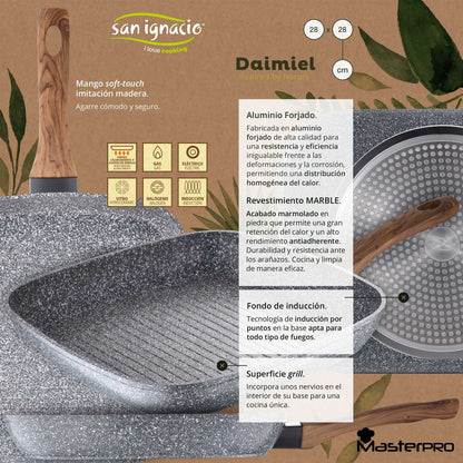 Sartén Asador 28x28cm Aluminio Forjado, Apta Para Inducción_1