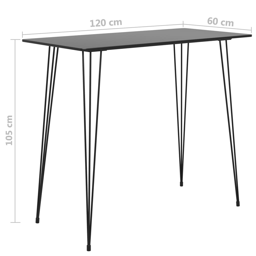 Mesa Alta De Cocina Negro 120x60x105 Cm_3