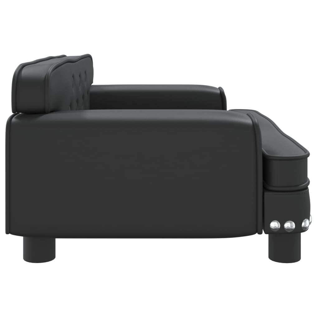 Cama Para Perros De Cuero Sintético Negra 70x45x30 Cm / Vetonek_1