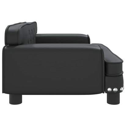 Cama Para Perros De Cuero Sintético Negra 70x45x30 Cm / Vetonek_1