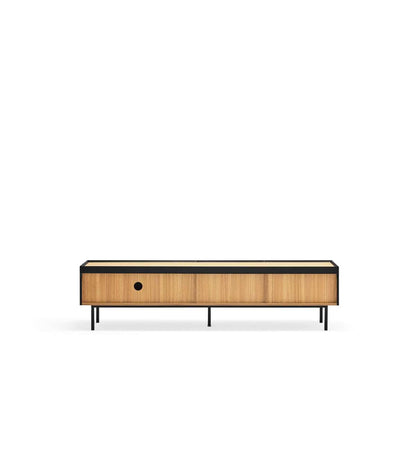 Mueble Para Televisión Modelo Arista 1 Puerta 2 Cajones Acabado Negro, 180cm(ancho) 45cm_4