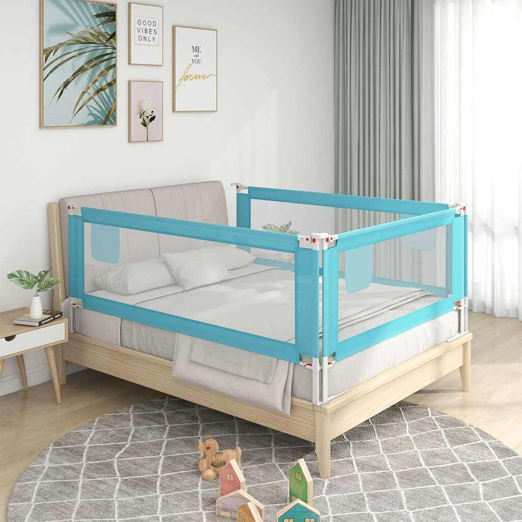 Vidaxl Barandilla De Seguridad Cama De Niño Azul Tela 180x25 Cm_1