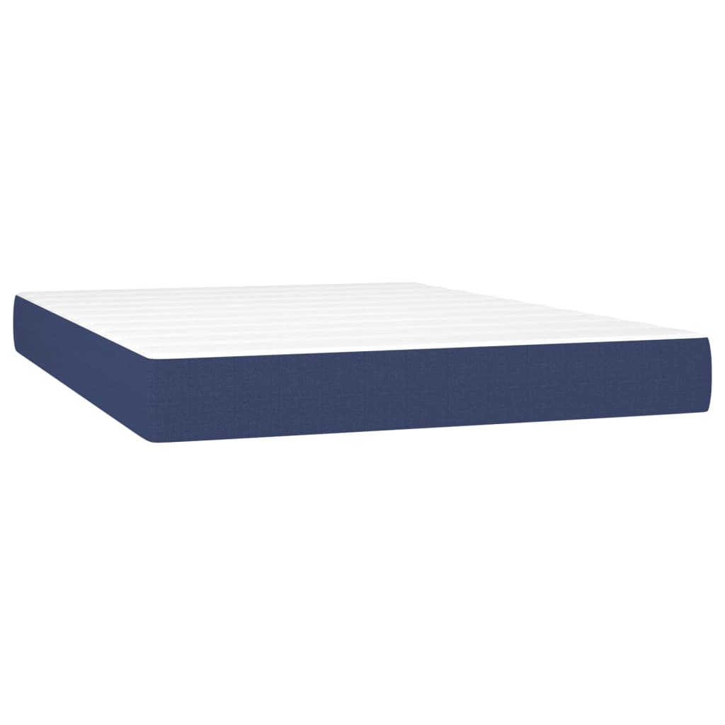 Cama Vica Home Colchón Y Luces Led Tela Azul 140x200 Cm / Vetonek_2