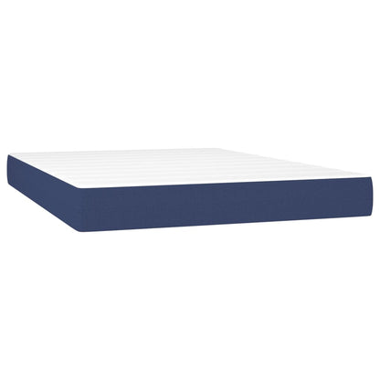 Cama Vica Home Colchón Y Luces Led Tela Azul 140x200 Cm / Vetonek_2