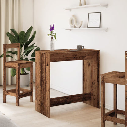 Mesa Alta De Bar Madera Ingeniería Envejecida 102x50x103,5 Cm_1