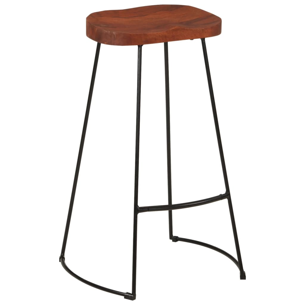 Taburetes De Bar Gavin 2 Uds Madera Mango Maciza 50x40x78 Cm_1