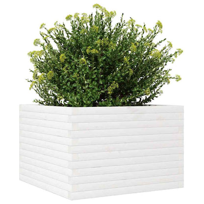 Jardinera Madera Maciza De Pino Blanco 70x70x46 Cm_3