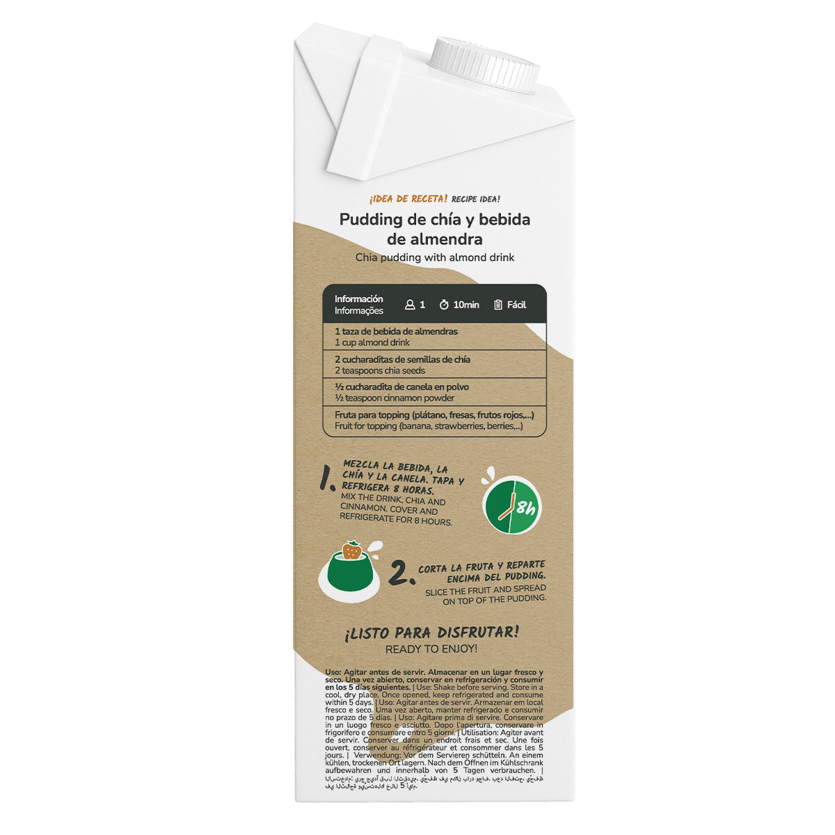 Pack 6x Bebida de Almendra Eco Planeta Huerto 1L