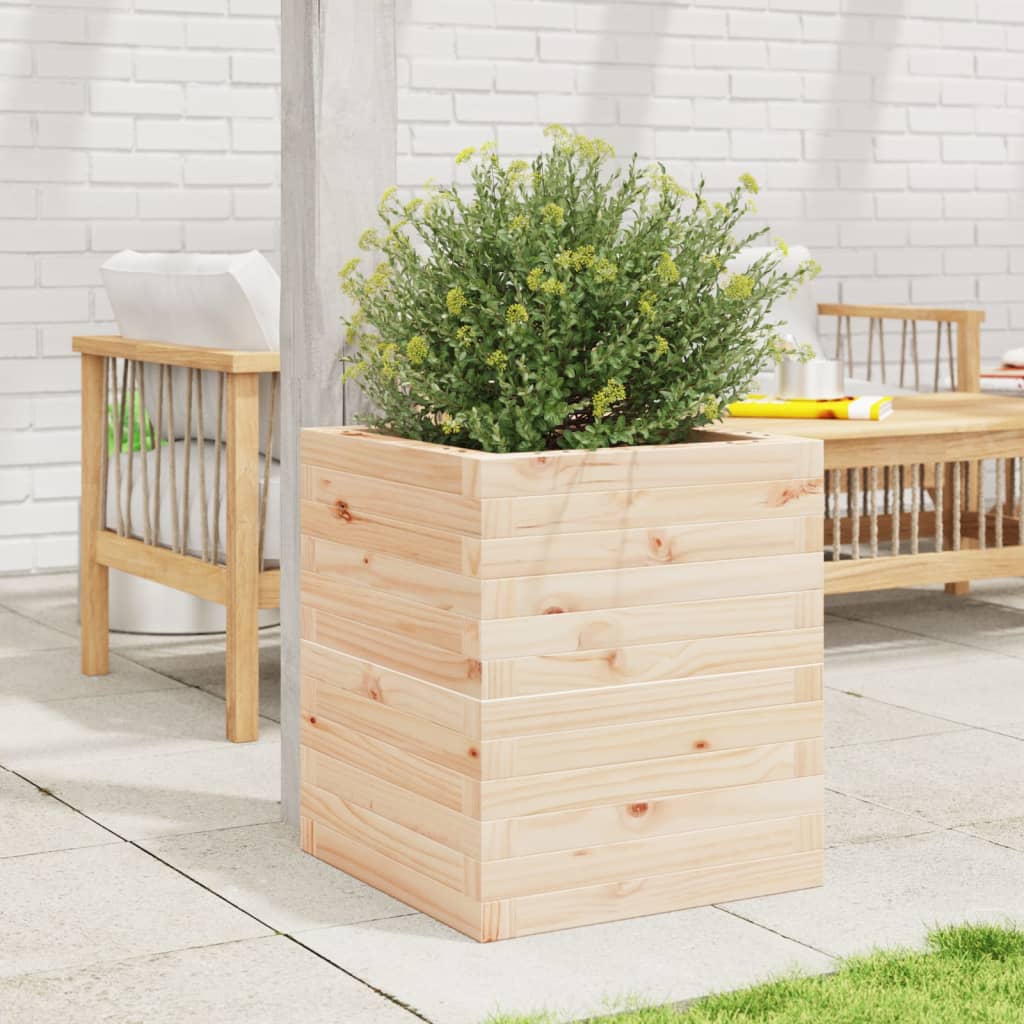 Jardinera De Madera Maciza De Pino 40x40x46 Cm_2