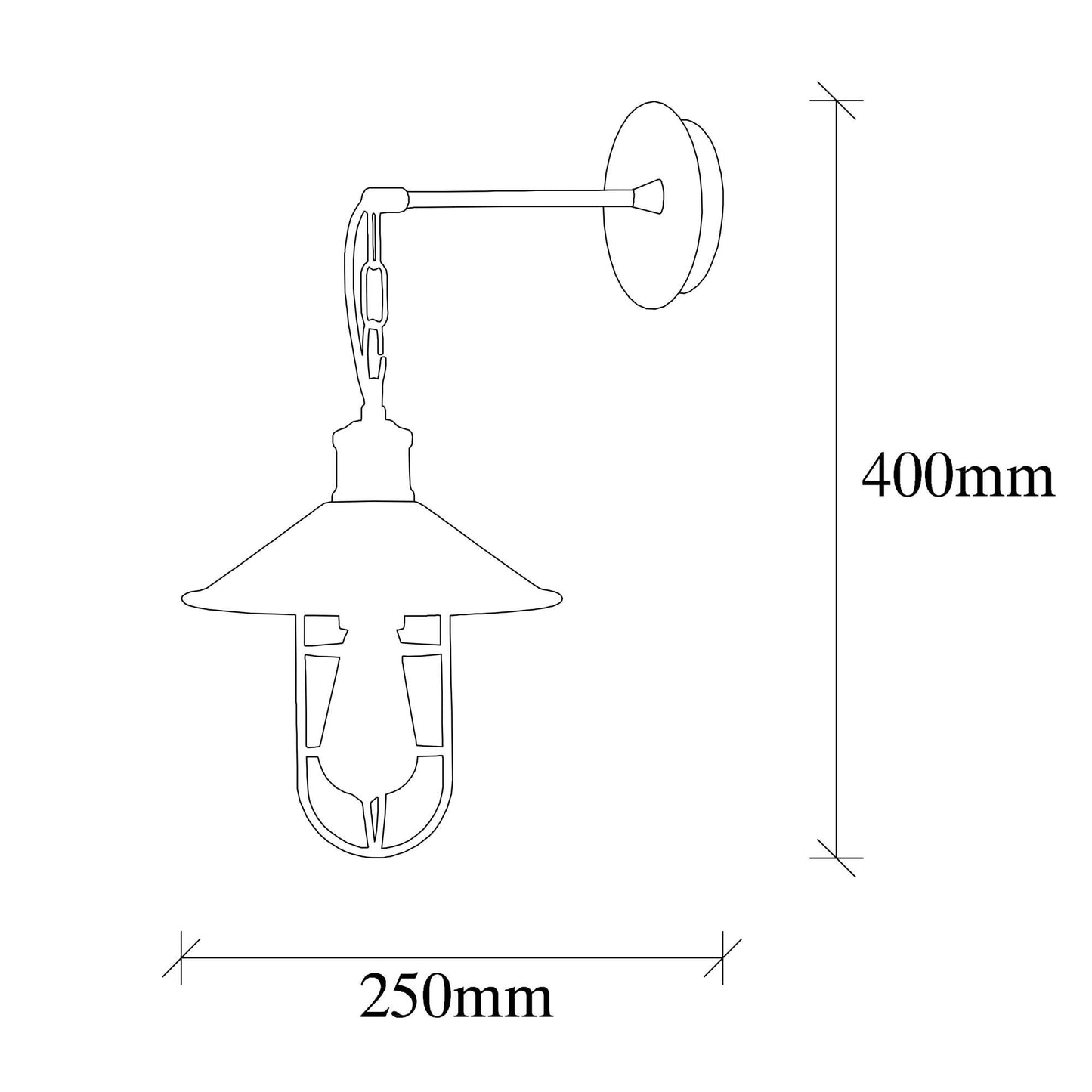 Aplique De Pared, Metal , Negro, 25x25x40, Casquillo E 27 Max 40 W_1